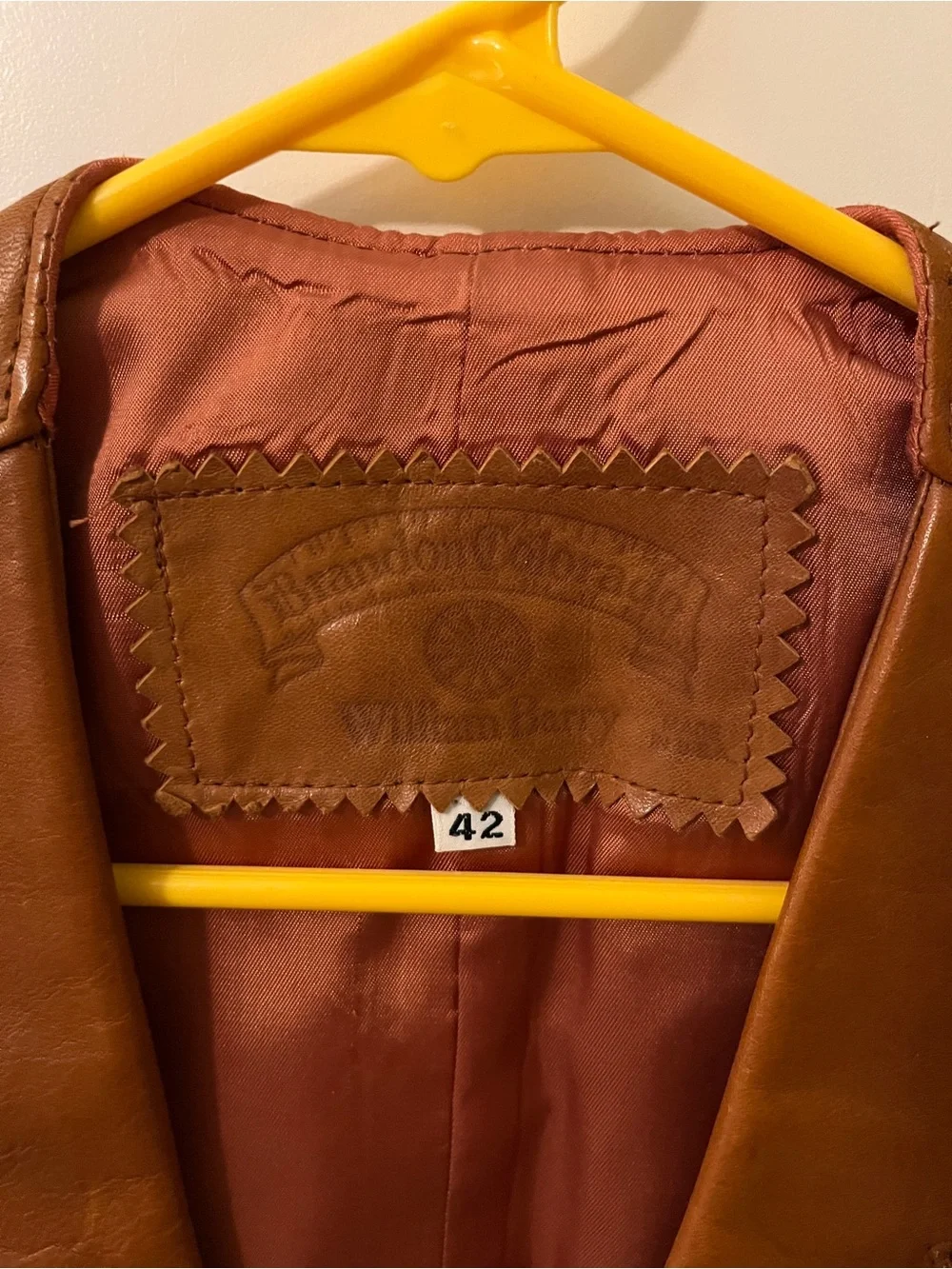 William Barry Brown Leather Vest with Tassel Ties